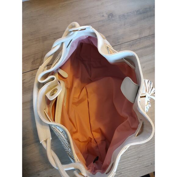 Cole Haan Womens Handbag Shoulder Bag Tan And White 90’s Vibes READ DESCRIPTION - Picture 5 of 8